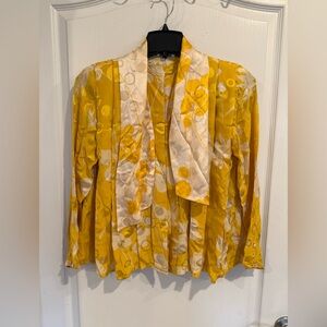 francesca of damon for starington vintage yellow silk blouse sz 4 *small mark